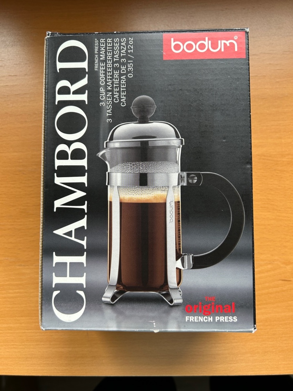 Bodum Chambord French Press Coffee Maker in Black and Silver